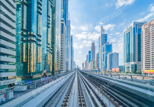 Preview: Dubai Downtown skyline, United Arab Emirates or UAE. Urban city.