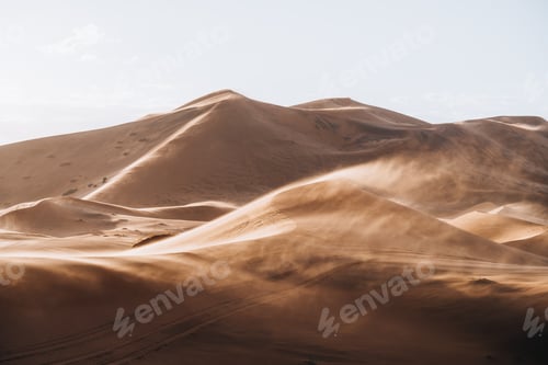 Preview: Sand texture in Morocco Sahara Merzouga Desert landscape oriented