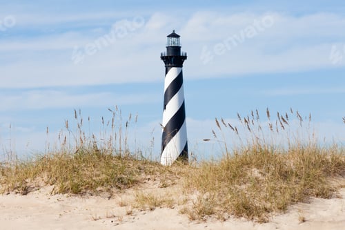 Preview: Cape Hatteras Lighthouse seen from beach NC USA