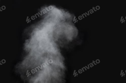 Preview: White Powder Explosion Against Black Background