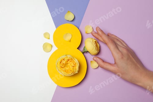 Preview: Concept of 8 march, Women day, top view