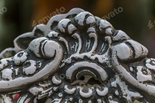 Preview: Pattern Detail On A Wrought Iron Bench In A Park.