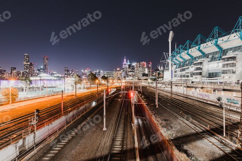 Preview: Melbourne skyline at night in Australia