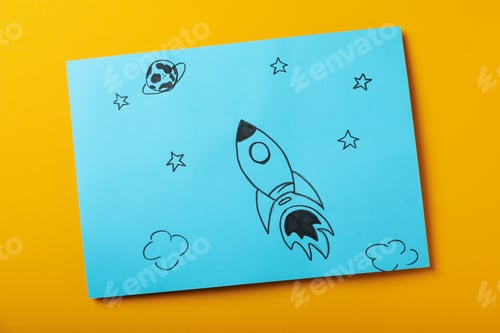 Preview: Concept of World Children's Day on orange background