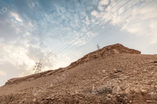 Preview: Power pylons on the top of mountain