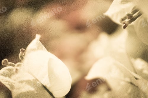Preview: Sweet Blur Flower In Vintage Style On Mulberry Paper Texture