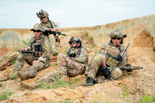Preview: Group of military or soldier stay and relax during prepare for fight to enemy in battle field