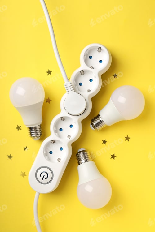 Preview: Concept of electrician or electrical tools, top view