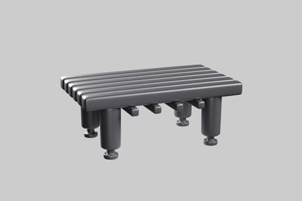Preview: Minimalist slatted metal bench asset