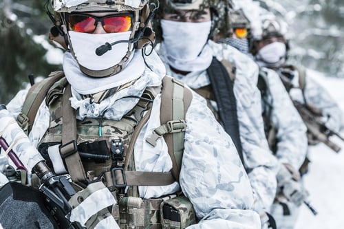 Preview: Squad of soldiers in winter forest