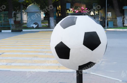 Preview: street vase giant football or soccer ball classic colors,