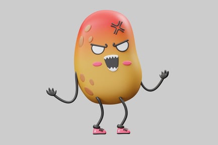 Preview: Cartoon angry potato character