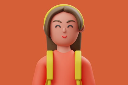 Preview: Young Girl with Closed Eyes and a Smile