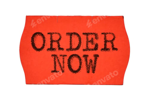 Preview: Order Now red price tag sticker isolated