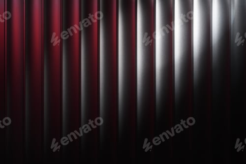 Preview: Red and black corrugated metal wall texture adds cinematic light gradient