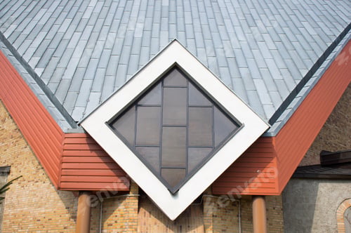 Preview: Square windows of a modern church in Poznan, Poland