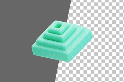 Preview: Plastic Resin Abstract Mint Green Hex Stack 3D Icon