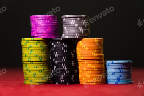 Preview: Gambling chips on a gaming table