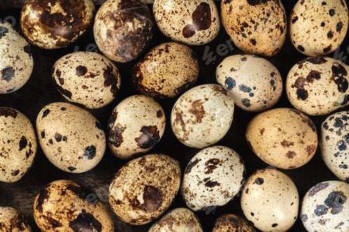 Preview: Quail eggs on a wooden table