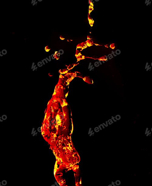 Preview: splashes of fiery liquid