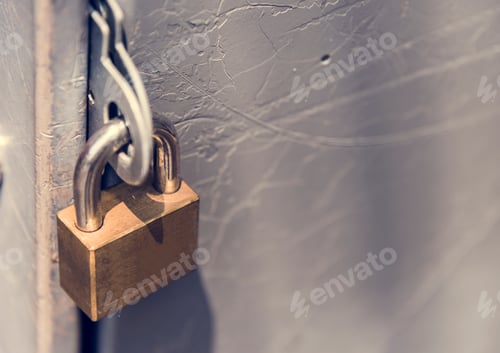 Preview: Closeup of a locked padlock