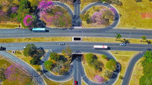 Preview: Aerial view of roundabout circulation in Brasilia, Brazil