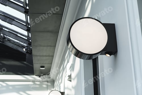 Preview: Cafe blank signboard on the street mock up