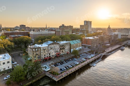Preview: Savannah, Georgia. Famous historic River Street