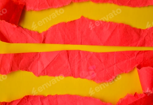 Preview: Abstract Red Ripped Paper on Yellow Background