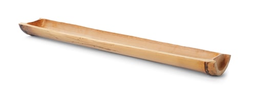 Preview: Cut dry bamboo stalk on white background