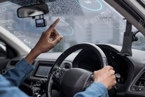 Preview: Interactive transparent window screen in a smart car