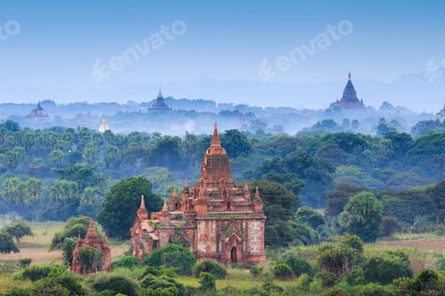 Preview: The Temples of bagan at sunrise, Bagan, Myanmar