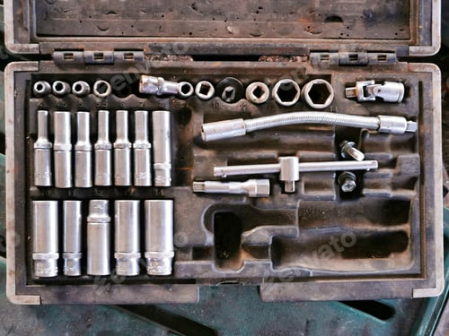 Preview: Various type of tools in a box.