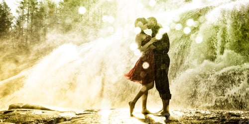 Preview: Couple Dancing By Waterfall At Sunrise