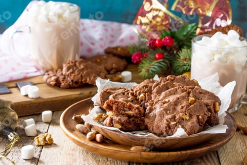 Preview: Cookies and Hot Chocolate with Marshmallows for Holiday