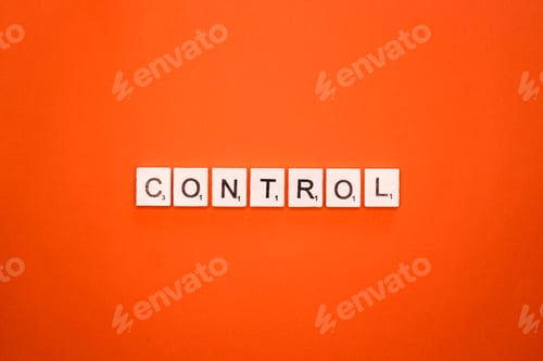 Preview: Control scrabble letters word on a orange background