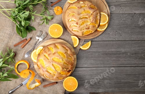 Preview: Orange Homemade Cake top view