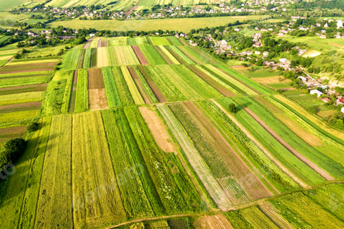 Preview: Aerial view of a small village win many houses