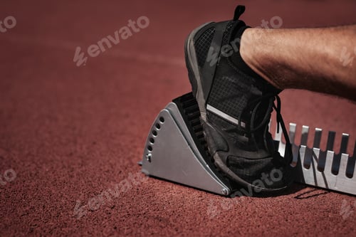 Preview: Athlete's foot on sprint starting block