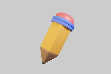 Preview: Cartoon pencil with eraser top