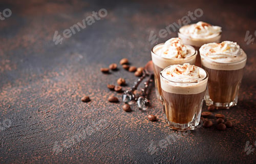 Preview: Coffee latte with whipped cream