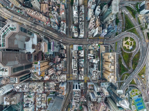 Preview: Causeway Bay, Hong Kong 03 February 2022: Aerial view of Hong Kong city
