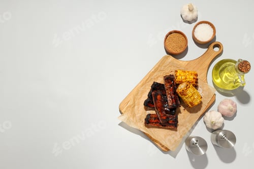 Preview: Tasty fried food - barbecue ribs, tasty fried meat