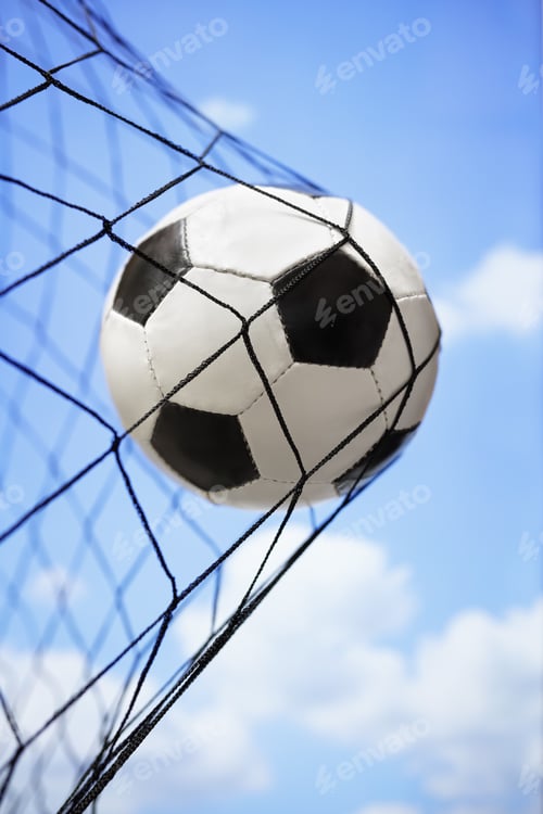 Preview: Soccer ball in back of the goal net