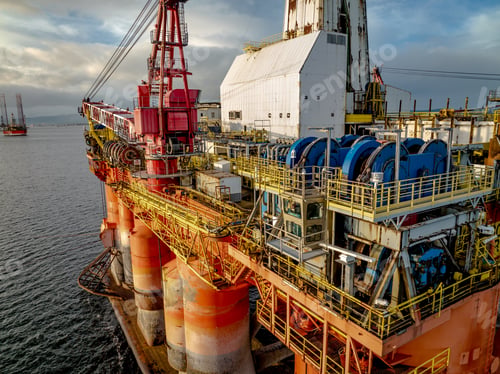 Preview: Close Up Aerial View of an Oil and Gas Drilling Rig