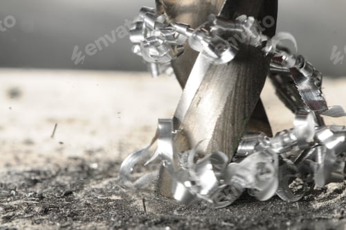 Preview: Close-up metal drilling process