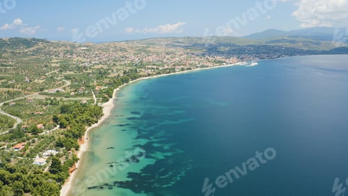 Preview: Beautiful aerial shot of the Nikiti beach located in Greece