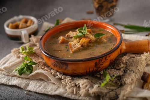 Preview: Mushroom soup with crispy pastry