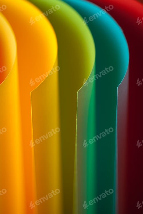 Preview: detail of waved colored paper structure