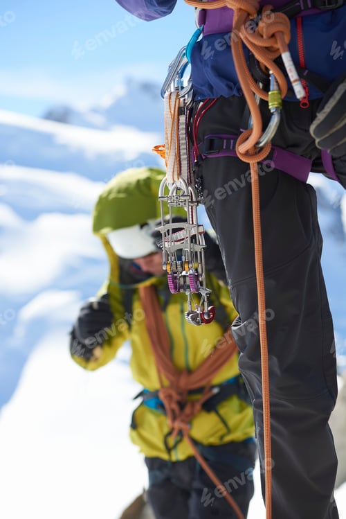 Preview: Safety harness worn by mountaineer